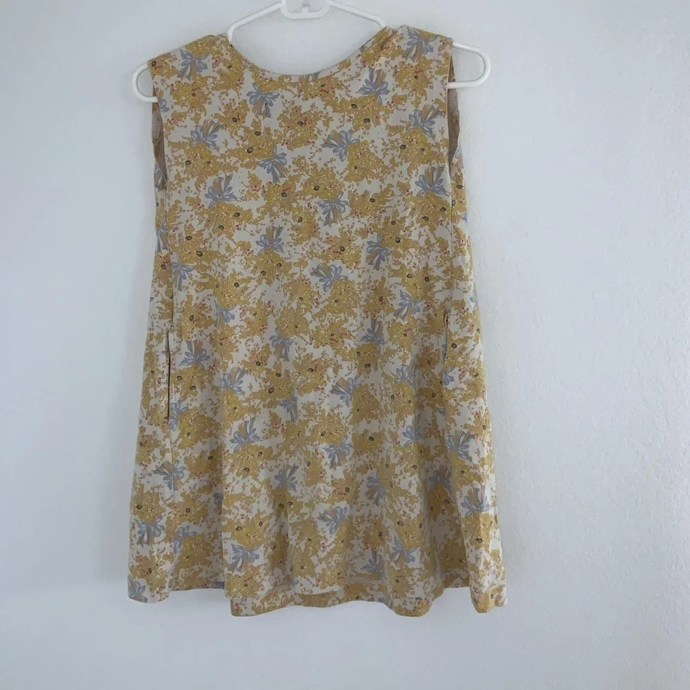 Uniqlo Kids Floral Bow Sleeveless Tunic Dress With Pockets